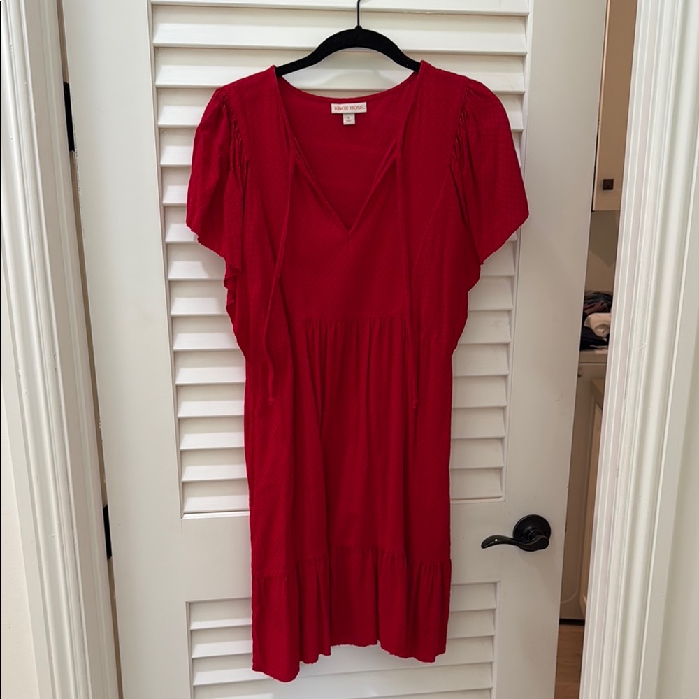 Knox Rose Red Flutter Sleeve V-Neck Sundress